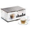 Raleigh Coffee & Tea Cups with saucers, Set of 6 - CRYSTALIA GLASS